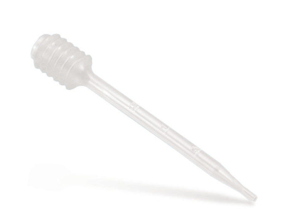 Disposable Pasteur pipette with bellows, PE, 1.5 ml, graduation 0.5 ml, L 134 mm - Luminix Health