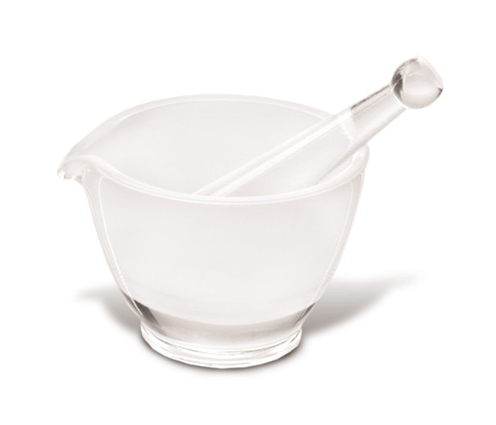 Rotilabo®-mortar with pestle, borosilicate glass 3.3, approx. 650 ml, 1 unit(s) - Luminix Health