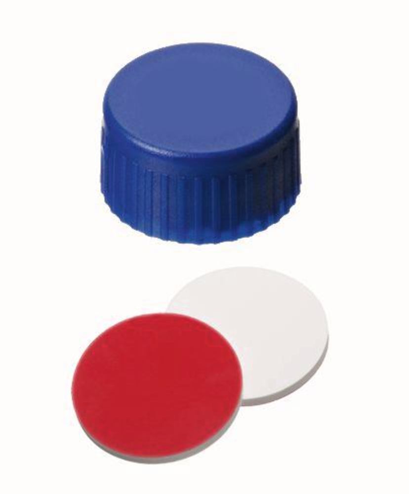 Screw cap, closed, PP, ND9, Sept. Silic./PTFE, 1.0 mm, 55°, 100 unit(s) - Luminix Health