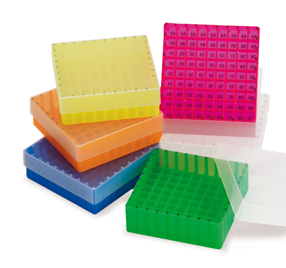 Rotilabo®-storage box f. autosampl.vials, 1.5 ml, pink, H 45 mm, 81 holes - Luminix Health