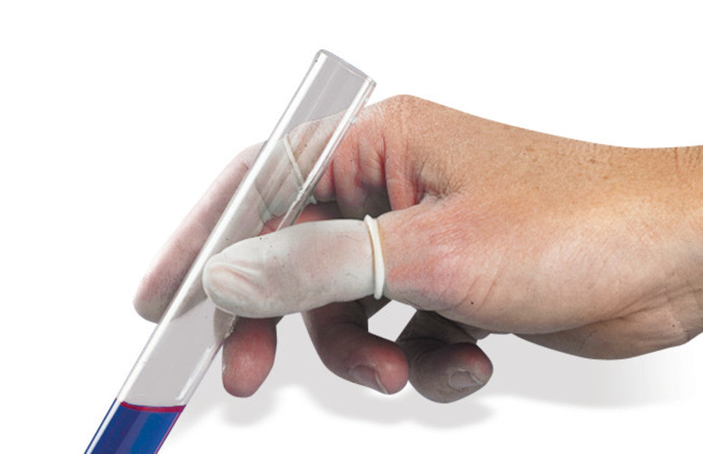 Latex finger stalls, size 3, M, powder free, roll-up cuff, 500 unit(s) - Luminix Health