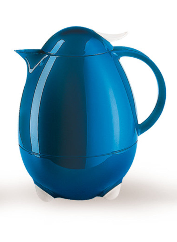 Thermos flask Columbus 2000, blue/white, with practical snap, 1 l, 1 unit(s) - Luminix Health