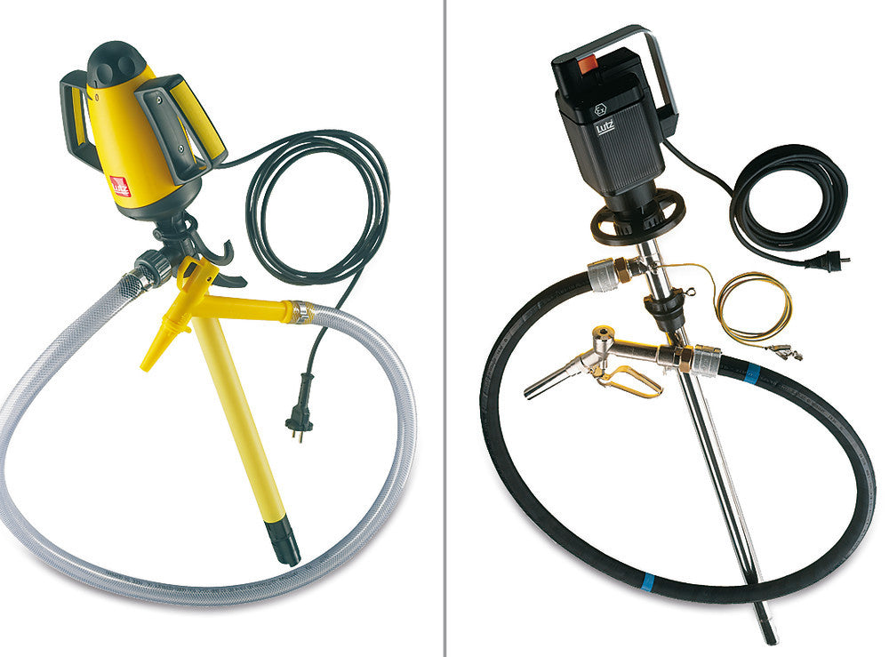 Electro barrel pump, set 1, PP, 200 W, immers. D of pipe 700mm, 75 l/min - Luminix Health
