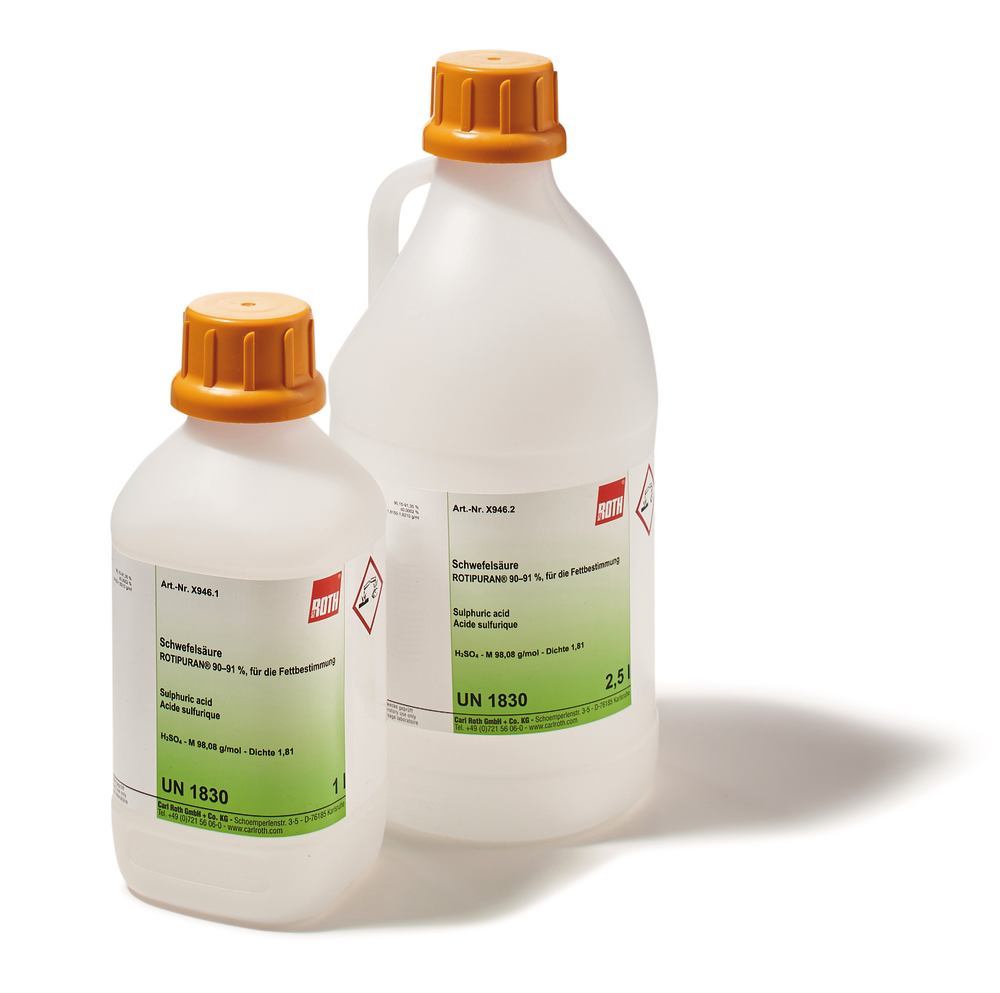 Sulphuric acid 90-91 %, ROTIPURAN®, for fat determination, 1 l, plastic - Luminix Health
