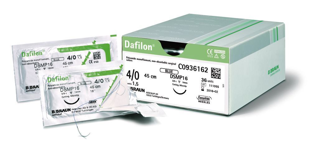 Needle-suture combination Dafilon®/DS16, Black, L 45 cm, USP 4/0, 36 unit(s) - Luminix Health