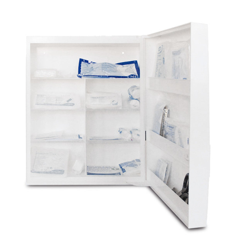 First-aid cabinet made of plastic, white, 10 compartments, 1 unit(s) - Luminix Health