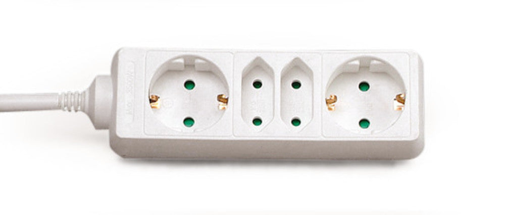Type Eco multiple socket outlets, 2 +2-way socket outl. wi. 2 eur.st.sock. - Luminix Health