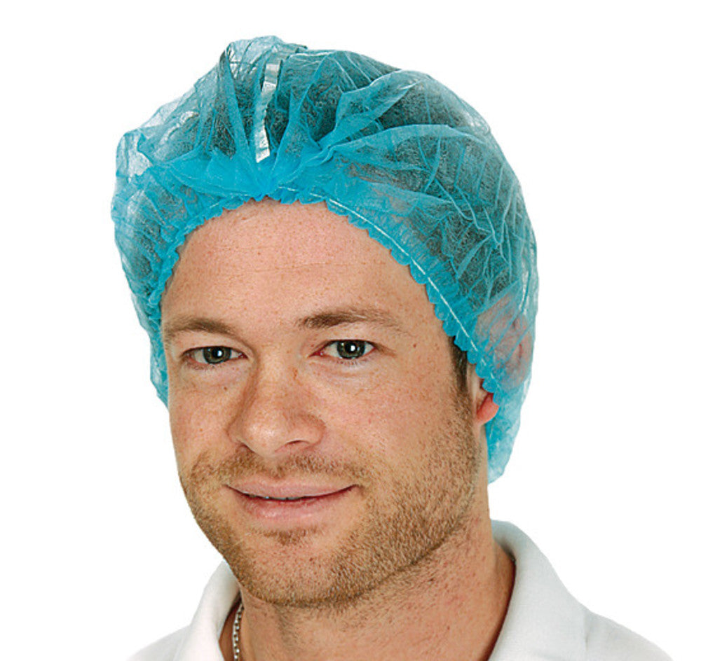 Detectable caps, disposable caps, PP fleece, blue, Ø 50 cm, 100 unit(s) - Luminix Health