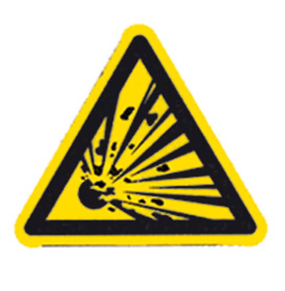 Warning sign, single label, PE film, Explosive substances, 200 mm, 1 unit(s) - Luminix Health