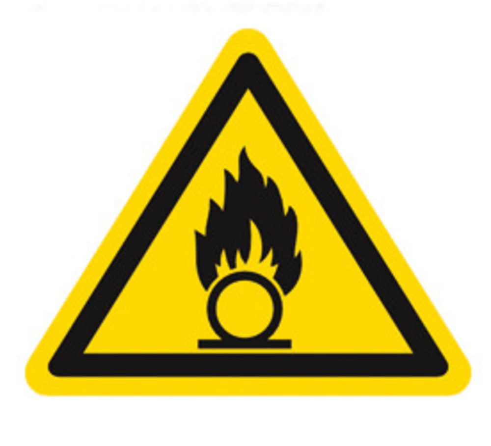 Warning sign, single label, PE film, warning highly inflammable substances - Luminix Health