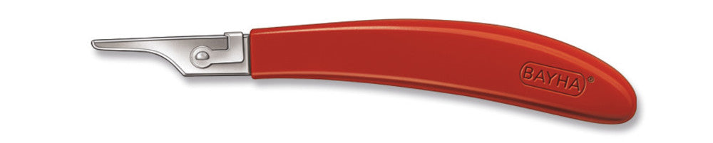 Scalpel handle, fig. 6, w. locking mech., plastic handle, protect. cap, PP - Luminix Health