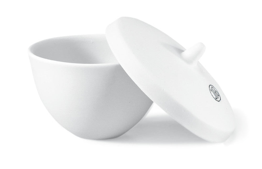 Rotilabo®-swelling crucible with cover, made of unglazed porcelain, wide form - Luminix Health