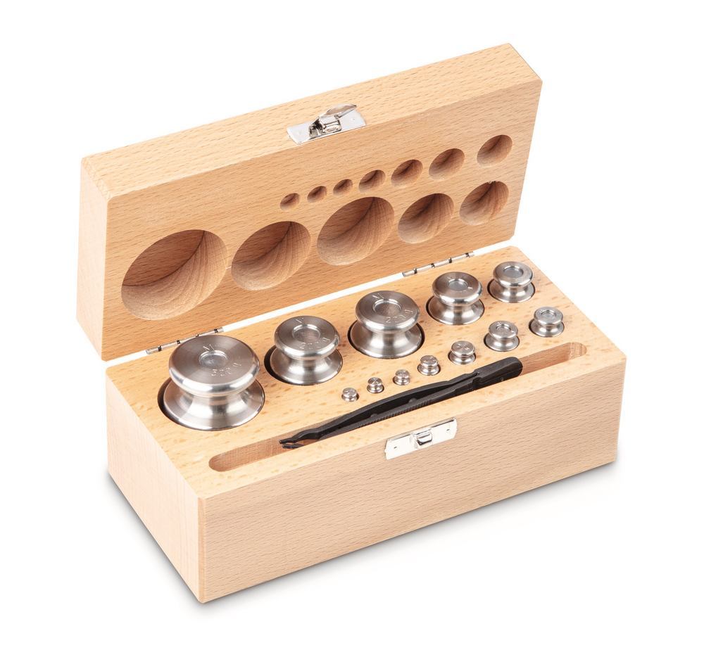 Set weights OIML cl. M1, stainl. steel, without certificate, 9 weights, 1-100 g - Luminix Health