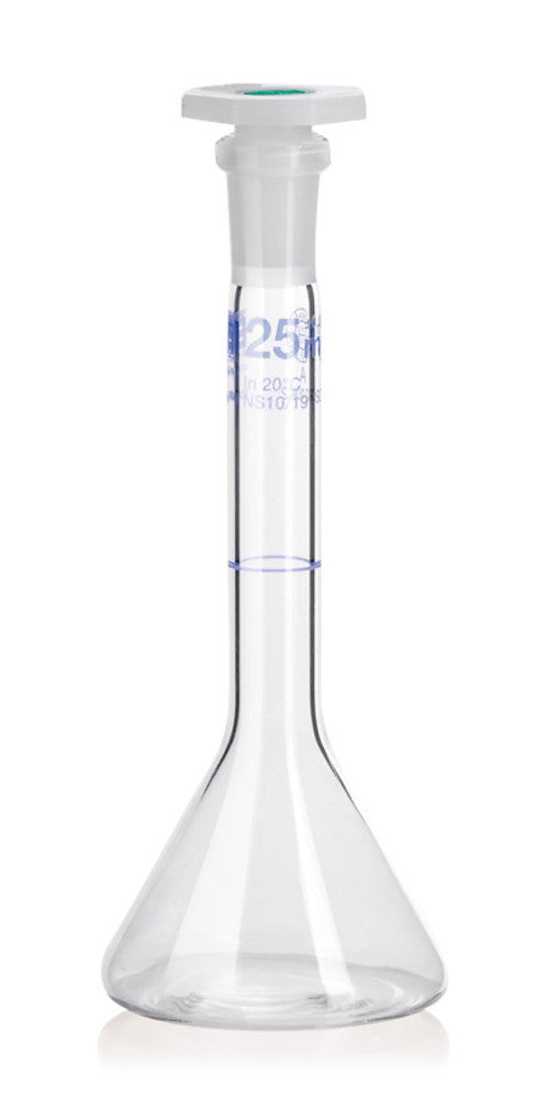 Volumetric flasks, cl. A, DURAN®, trapezoid, with stand. gr. joint, 20 ml - Luminix Health