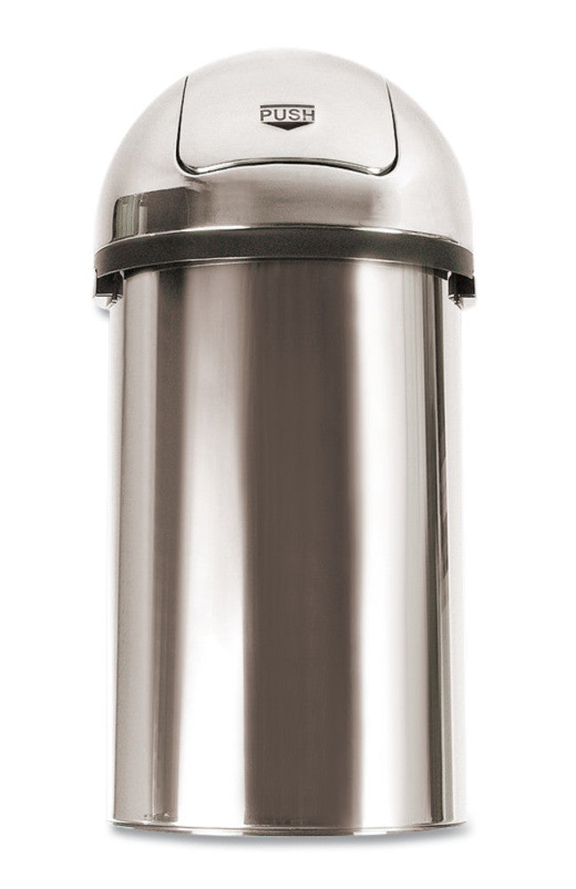 Push Bin, chrome steel, Ø 400 mm, H 820 mm, 60 l, 1 unit(s) - Luminix Health