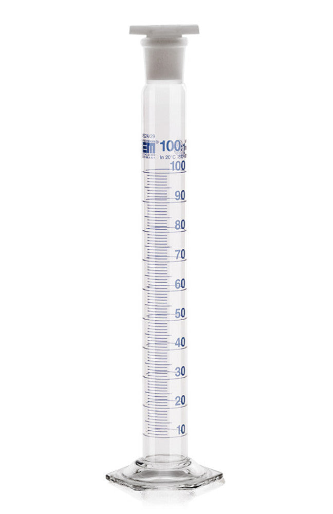 Class A mixing cylinders, DURAN®, blue graduated, subdivis. 0.2 ml, 10 ml - Luminix Health