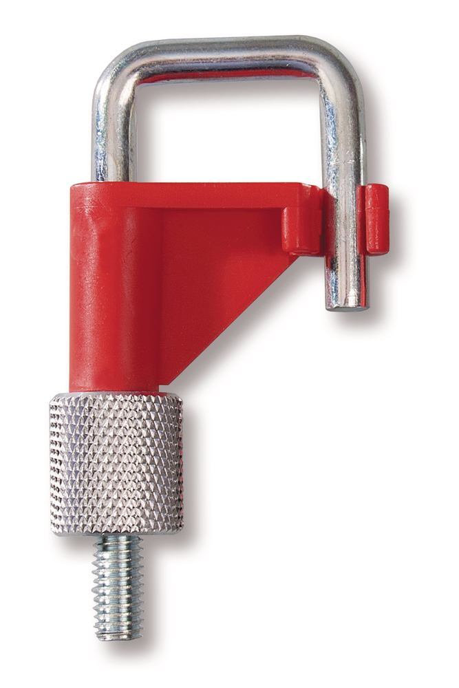 Hose clamps for hose outer Ø, up to 20 mm, red, PVDF/steel, 1 unit(s) - Luminix Health