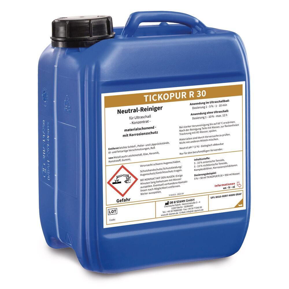 TICKOPUR R 30, ultrasoonreiniger, vloeibaar concentraat, 1 l, Bandelin, art. 29M6.1