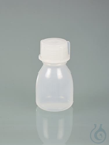 Narrow-necked bottle, LDPE transp., 10 ml, w/ cap