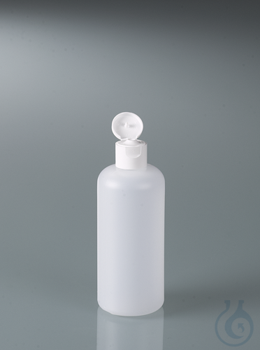 Round bottle w/ snap closure, HDPE, 250 ml