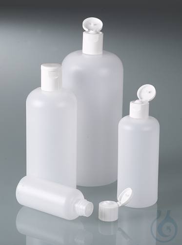 Round bottle w/ snap closure, HDPE, 500 ml