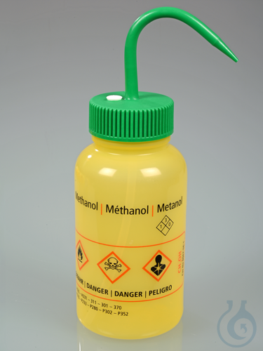 Safety wash bottle ''methanol'', LDPE, 500 ml