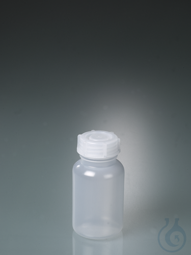 Wide-necked bottle, LPDE, round, 200 ml, w/ cap