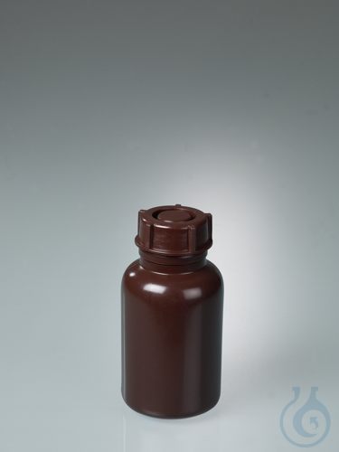 Wide-necked bottle, LDPE brown, 1000 ml, w/ cap