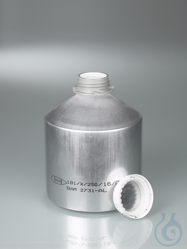 Aluminium bottle, UN, AL 99.5, 3000 ml w/ cap