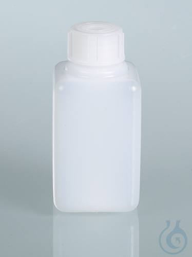 Narrow-necked square bottle, HDPE, 50 ml, w/ cap