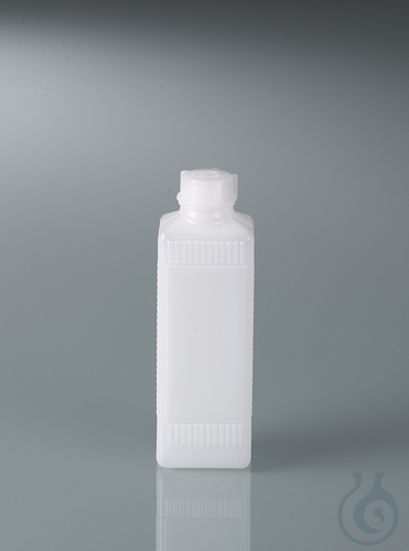 Narrow-necked square bottle, HDPE, 250 ml, w/ cap
