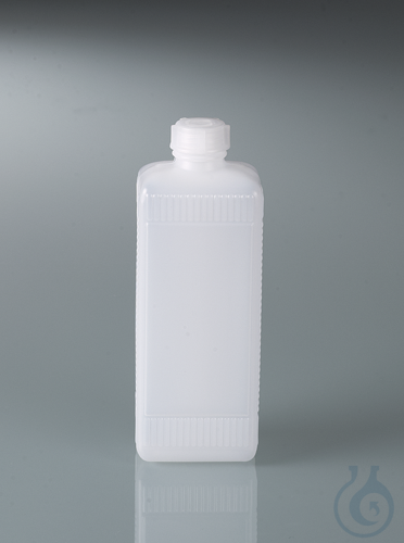 Narrow-necked square bottle, HDPE, 500 ml, w/ cap