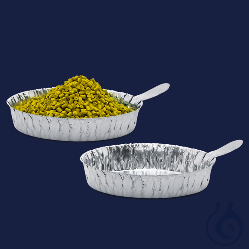 aluminium dish - with handle - 49 mm dia - 12 mm H