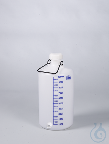 Storage bottle w/ thread. con., HDPE, 10 l, w/ cap