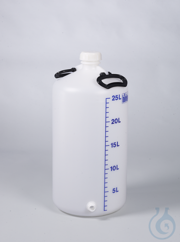Storage bottle w/ thread. con., HDPE, 25 l, w/ cap