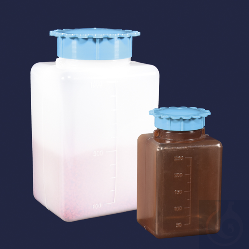 bottle - square - screw cap - wide neck - P.E - clear - 2000 ml