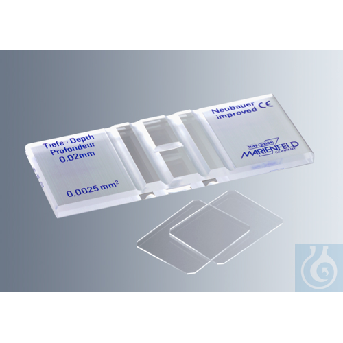 Counting chambers Petroff 0.02 mm, dark line, CE