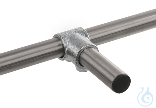 90° Single socket tee f. 2 tubes, malleable cast iron, d=26,9mm
