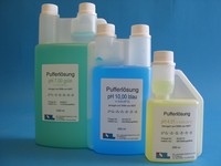 Buffer solution in handy dispensing bottle pH 10,00 (25°C) blue, 250 ml