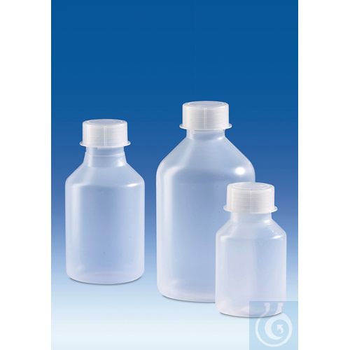 Wide-neck bottle, PP, round, 1000 ml, GL45, with conical shoulders