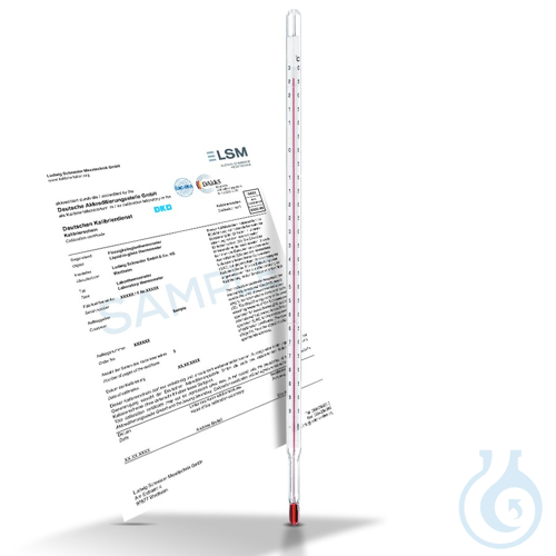 Laboratory thermometer, -10+50:0.1 °C, prismatic, ID total, TL 420 mm, DAkkS cal