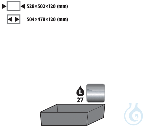 bottom collecting sump st.steel 1.4301 raw for S30 B600 528x502x120