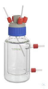 Reaction vessel, 500 ml, thread GLS 80, temperature jacket, connections GL 18,