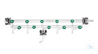 Schlenkline with 5x 2-way PTFE valves with fine thread,