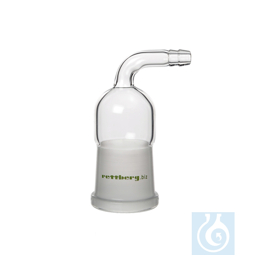 Adapter, socket size 14,5/23 to hose connection 8 mm, right-angled tube