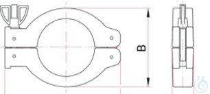Aluminum clamp for small flange DN16 standard (not suitable for heavy-wall