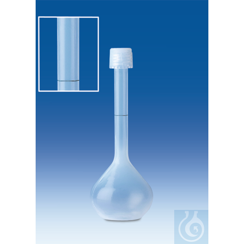 Volumetric flask, PFA, ''class A'', 100 ml, with screw cap, GL 18