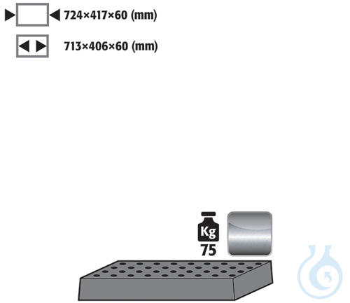 perforated insert st.steel 1.4016 raw for S90/UB90 B890/1400 724x417x70