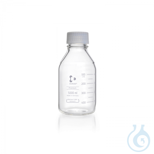 DURAN® Premium GL 45 Bottle, clear, with premium screw cap and pouring ring