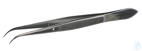 Forceps, stainless steel, sharp-bent, L=130mm